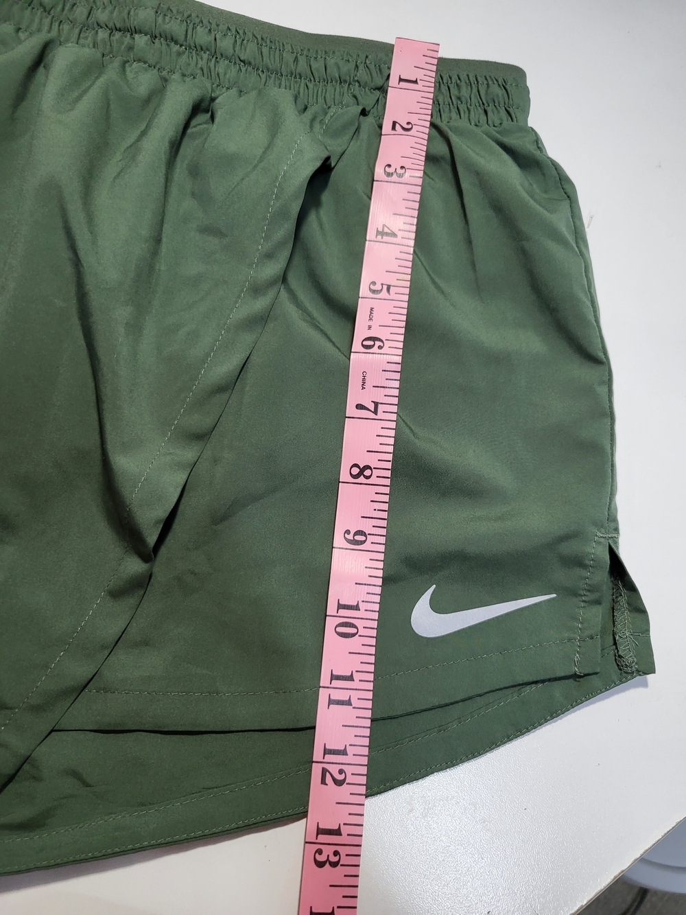 Nike Olive Green Women's Athletic Running Shorts - Picture 5 of 8